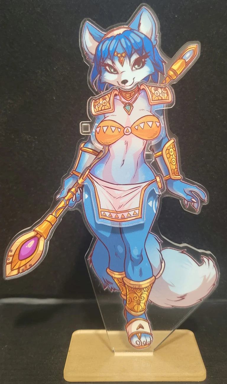 Atryl's Blue tribal/space fox Dress-up standee
